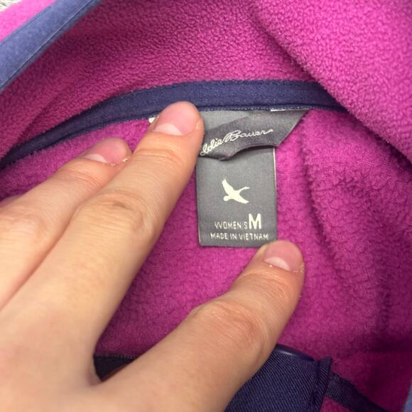 Eddie Bauer Purple Womens‎ M High Neck Quarter Snap Polar Fleece Popover Jacket - Picture 9 of 9